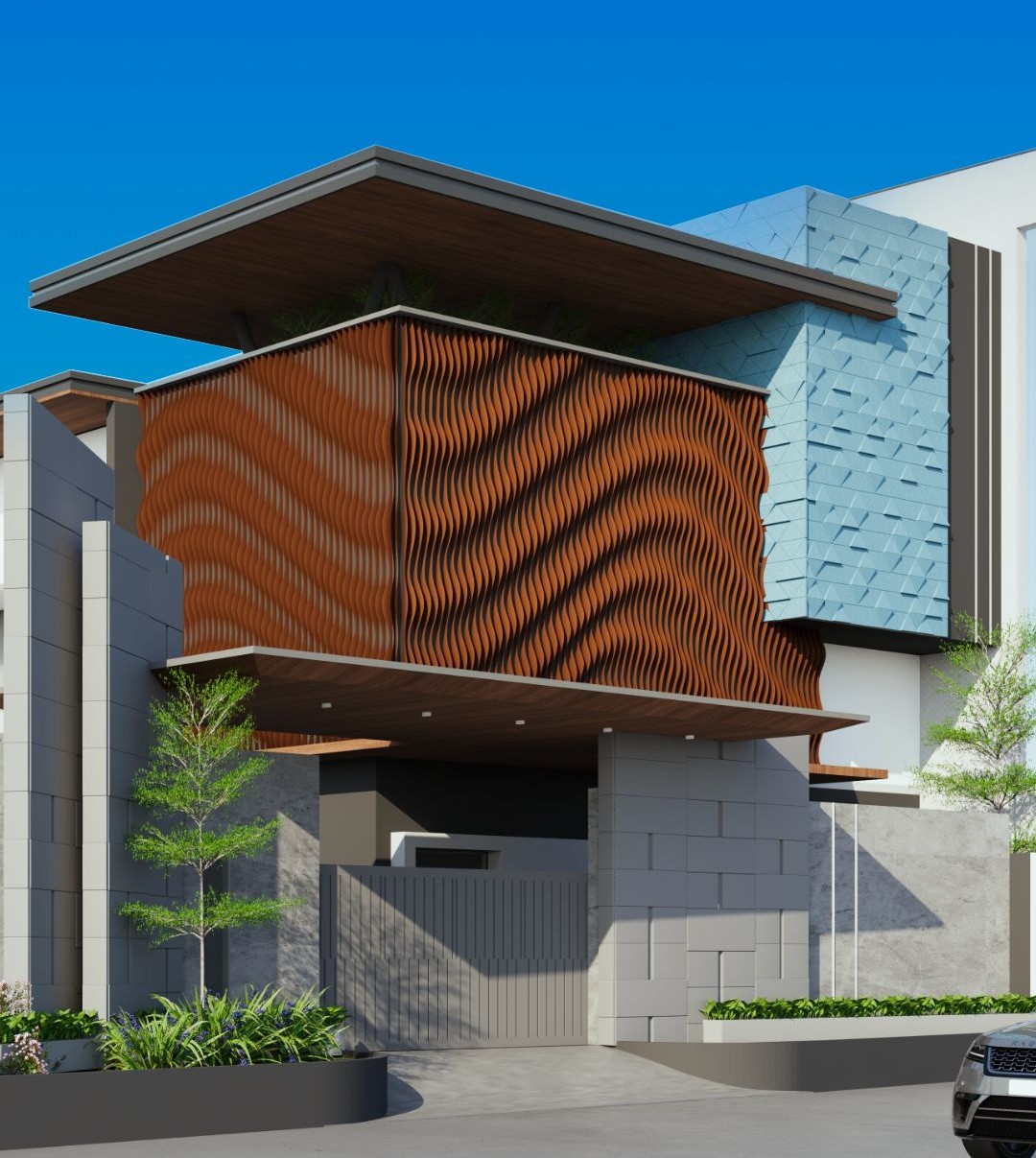 Sophisticated interior with patterns